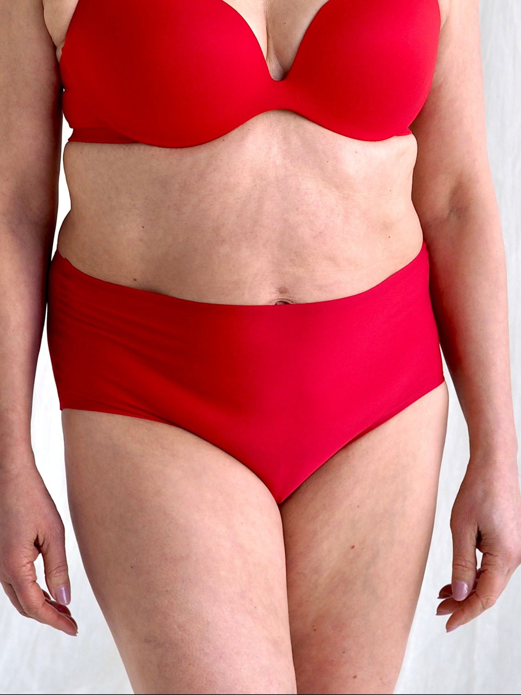 Soft Stretch korkeavyötäröiset alushousut punainen