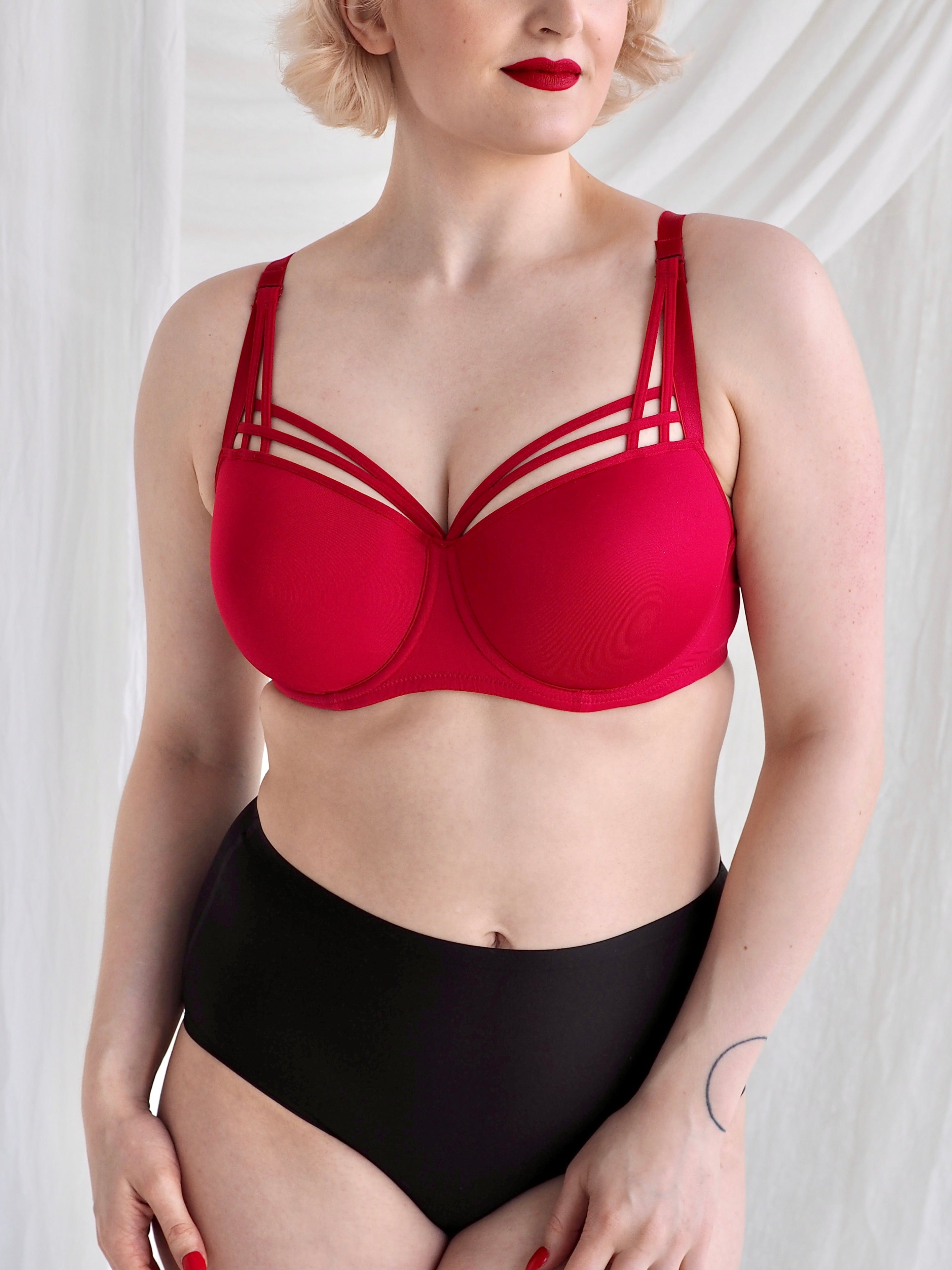 Dame de Paris Punaiset Balcony Rintaliivit