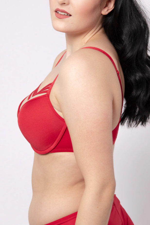 Dame de Paris Punaiset Push-up Rintaliivit